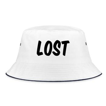 Lost - Bucket Hat - Weiß/Navy - Vorne