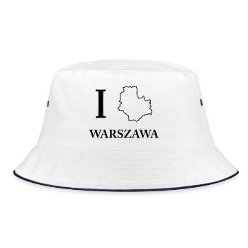I love Warszawa Warschau ich liebe Shirt - Bucket Hat - Weiß/Navy - Vorne