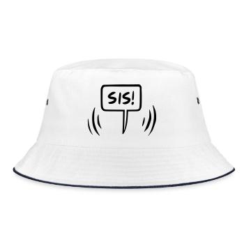 Si's Sister Speech Bubble - Bucket Hat - white/navy - Front
