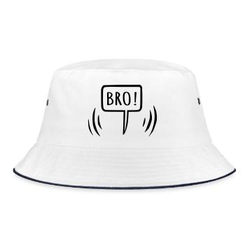 Bro! Brother speech bubble - Bucket Hat - white/navy - Front