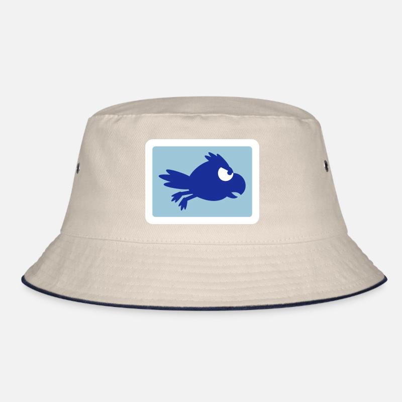 Rabe Vogel fliegt schnel lustig Comic Humor Logo Bucket Hat