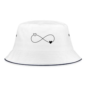 Infinity Hearts Black White - Bucket Hat - white/navy - Front
