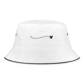 Heart Line Strokes - Bucket Hat - white/navy - Front