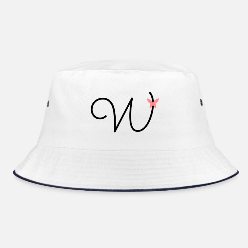 Letter W Butterfly Letter Bucket Hat