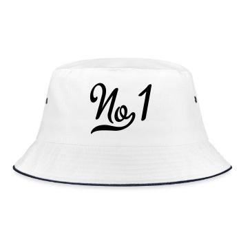 Number one - Bucket Hat - white/navy - Front