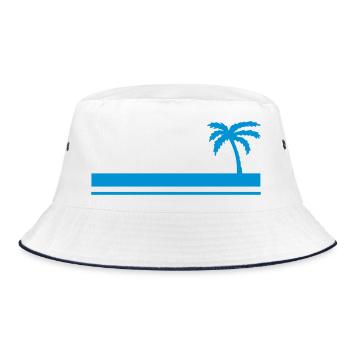 Summer Palm Tree - Bucket Hat - white/navy - Front