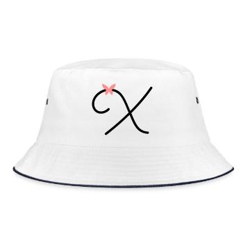 Letter X Butterfly Letter - Bucket Hat - white/navy - Front