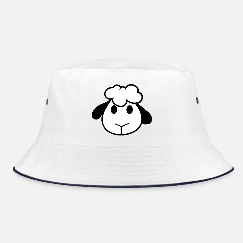 Schaf Gesicht Kopf Süß Niedlich Lamm Cool Comic Bucket Hat