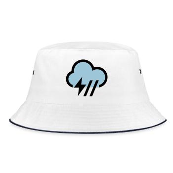 Storm, storm cloud icon, icon - Bucket Hat - white/navy - Front