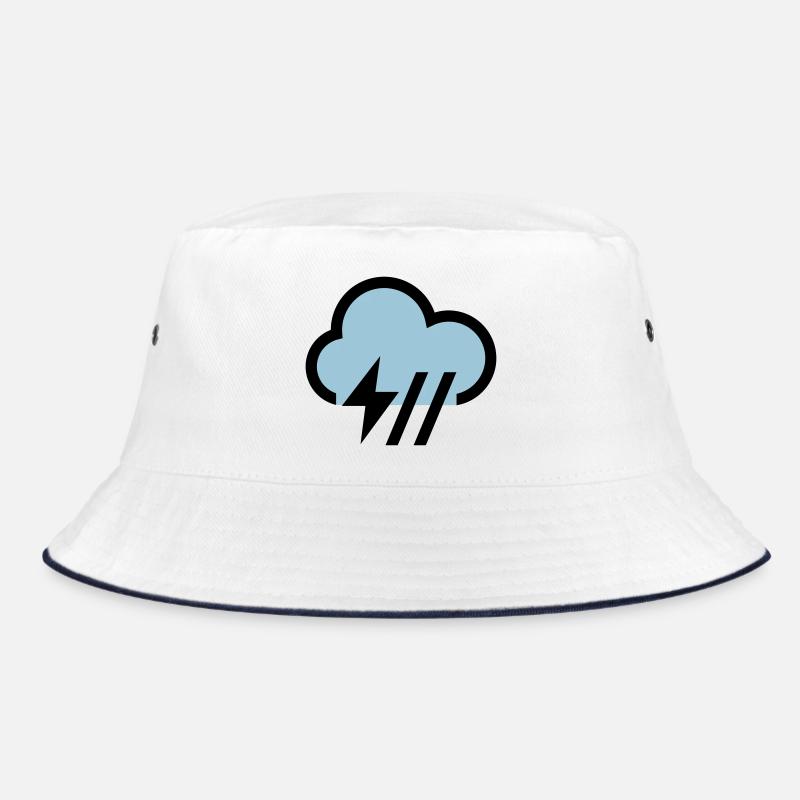 Storm, storm cloud icon, icon - Bucket Hat - white/navy