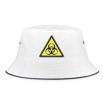 Biohazard - Bucket Hat - Weiß/Navy - Vorne