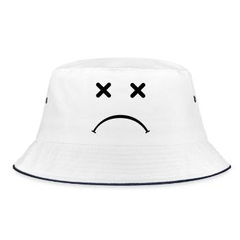 Sad Smiley - After Party - Bucket Hat - Weiß/Navy - Vorne