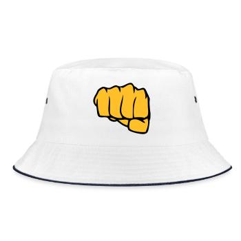 faust - Bucket Hat - Weiß/Navy - Vorne