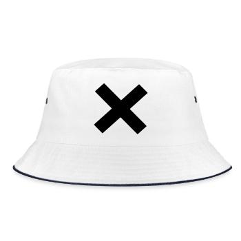 X - Bucket Hat - white/navy - Front