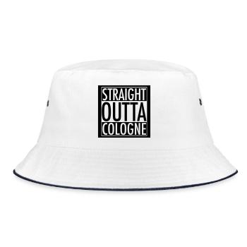 Straight Outta Cologne - Bucket Hat - Weiß/Navy - Vorne