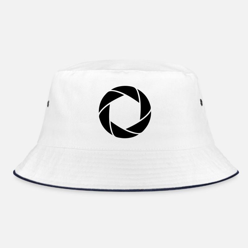 Iris - Fotoblende - Bucket Hat - Weiß/Navy
