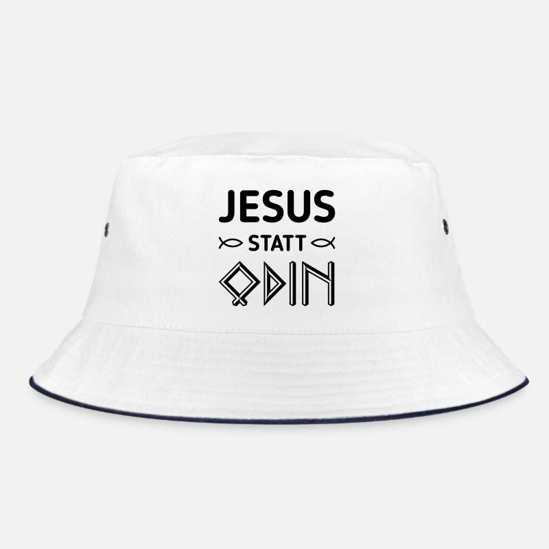 Jesus Statt Odin (Gegen Rechts / Black) Bucket Hat