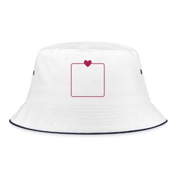 Frame Heart Square Photo Frame Shape Round Corners - Bucket Hat - white/navy - Front