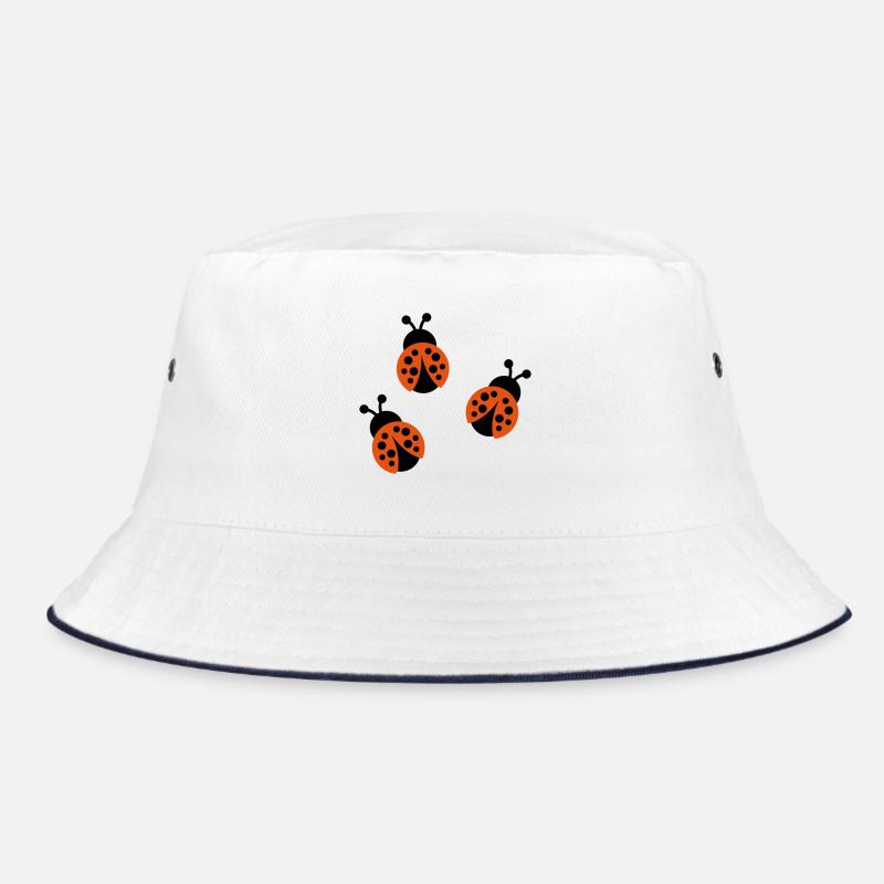 Marienkäfer - Bucket Hat - Weiß/Navy
