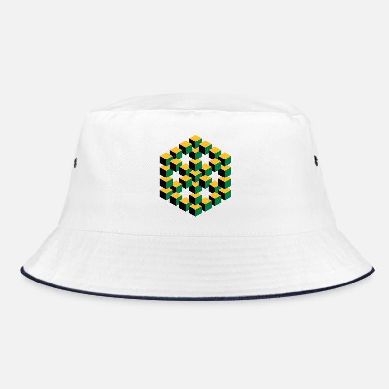 unmögliche Figur Escher Würfel Geometrie Phantasie Bucket Hat