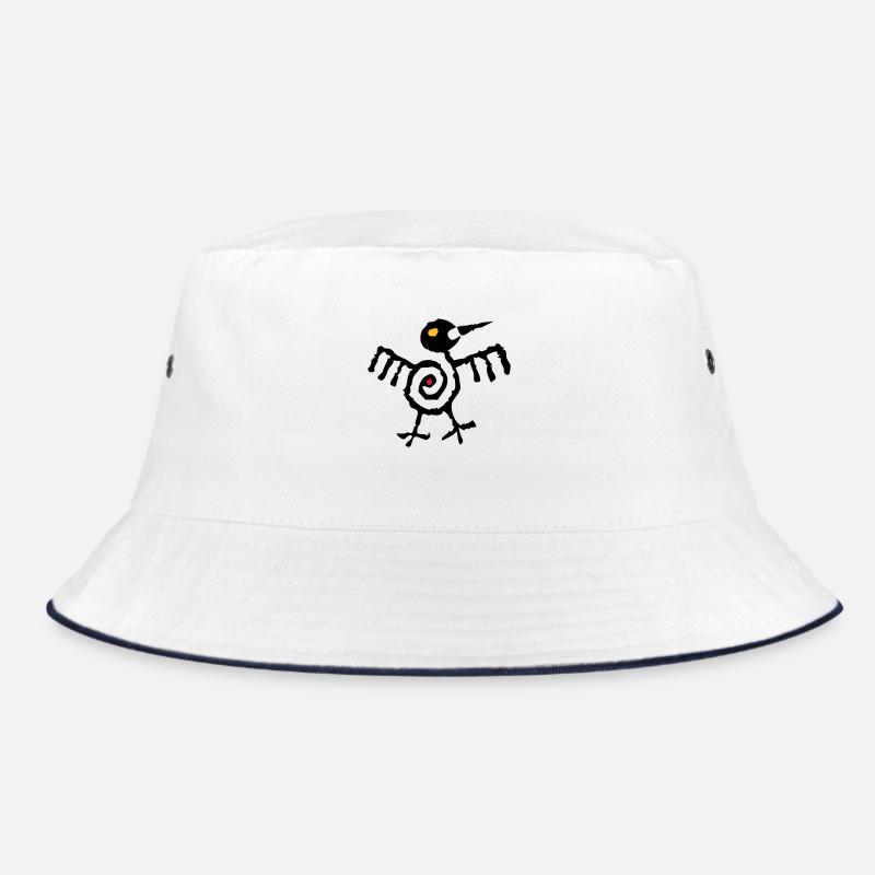 Fantasy Bird 01 - 2-farbig - Bucket Hat - Weiß/Navy