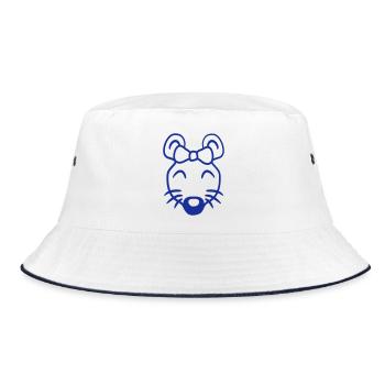 Maus Frau Hübsche Schleife Girl Kleine Ratte Süße - Bucket Hat - Weiß/Navy - Vorne