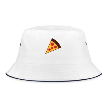 1 piece tasty salami pizza hunger fa - Bucket Hat - white/navy - Front