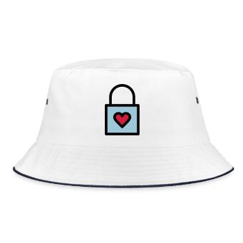 Padlock, love lock - Bucket Hat - white/navy - Front