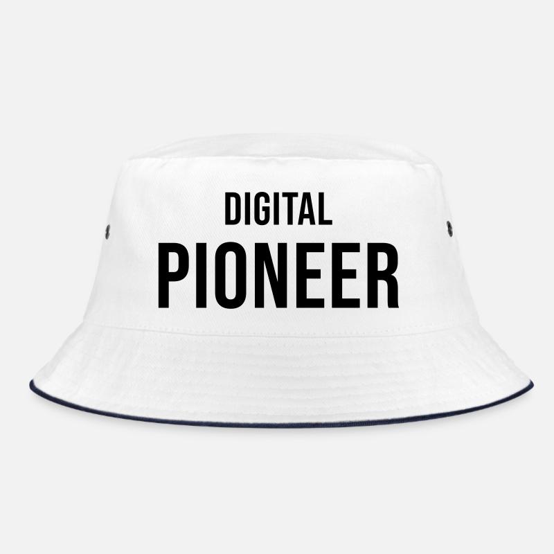 Digital Pioneer Online Geschenk - Bucket Hat - Weiß/Navy