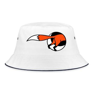 Fox Hole Buttocks Back Burrow Going In - Bucket Hat - white/navy - Front
