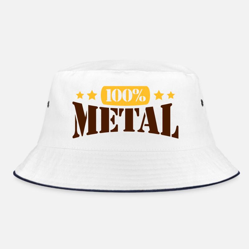 100% Percent Heavy Metal Music Stamp Text Logo Bucket Hat