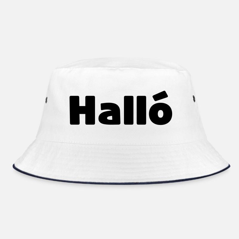 Icelandic Halló { Hello ) Íslenska Language Bucket Hat
