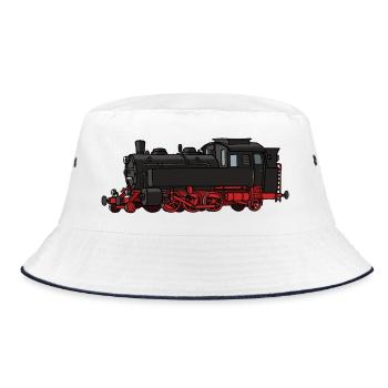 Dampflok - Bucket Hat - Weiß/Navy - Vorne