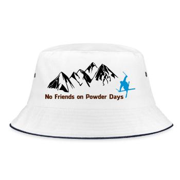 No. friends on Powder days - Bucket Hat - white/navy - Front