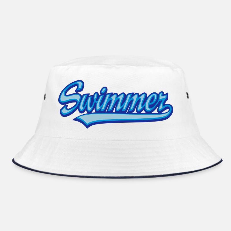 SWIMMER - Bucket Hat - Weiß/Navy