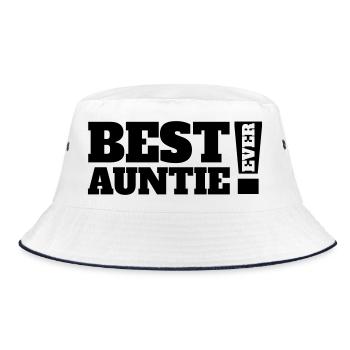 Best Auntie Ever - Bucket Hat - Weiß/Navy - Vorne