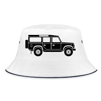 Defender D110 - Bucket Hat - Weiß/Navy - Vorne