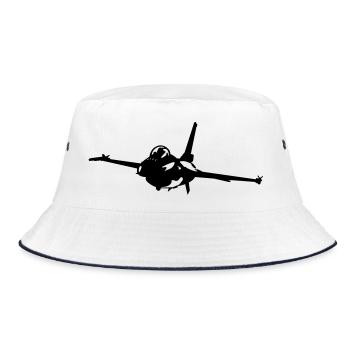 Kampfjet - Bucket Hat - Weiß/Navy - Vorne
