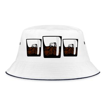 3 Drinks - Bucket Hat - Weiß/Navy - Vorne