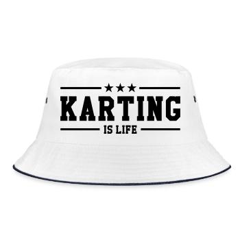 Karting is life - Bucket Hat - Weiß/Navy - Vorne