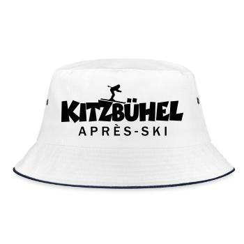 Kitzbühel Après-Ski Skifahrerin Skifahrer - Bucket Hat - Weiß/Navy - Vorne