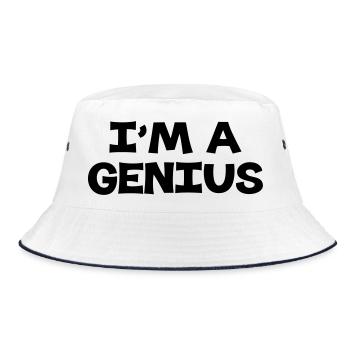 I'm a Genius - Bucket Hat - Weiß/Navy - Vorne