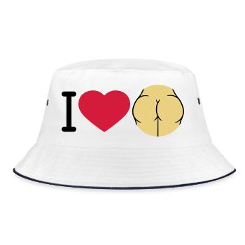 j'aime le cul cœur l'amour logo rond femme nue sexy un - Bob - blanc/marine - Devant