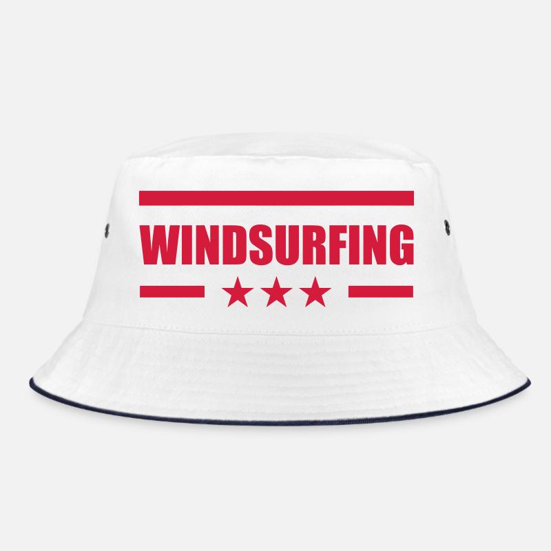 Windsurfen / Windsurfer / Windsurf / Windsurfing - Bucket Hat - Weiß/Navy