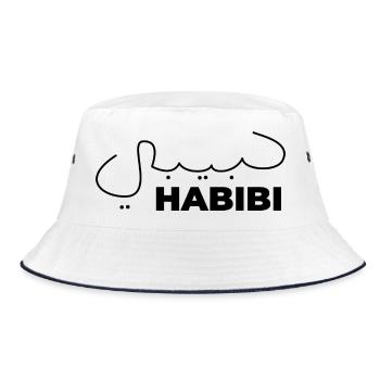 Habibi Treasure Gift Expression arabe Coeur - Bob - blanc/marine - Devant