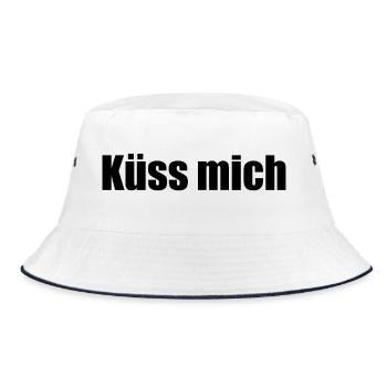 Küss mich - Bucket Hat - Weiß/Navy - Vorne
