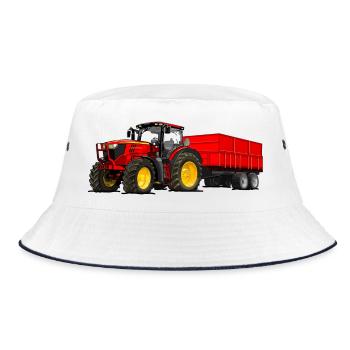Tracteur avec remorque - Bob - blanc/marine - Devant