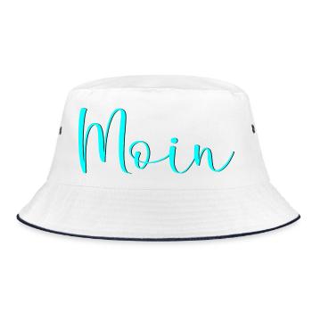 MOIN - Bucket Hat - Weiß/Navy - Vorne