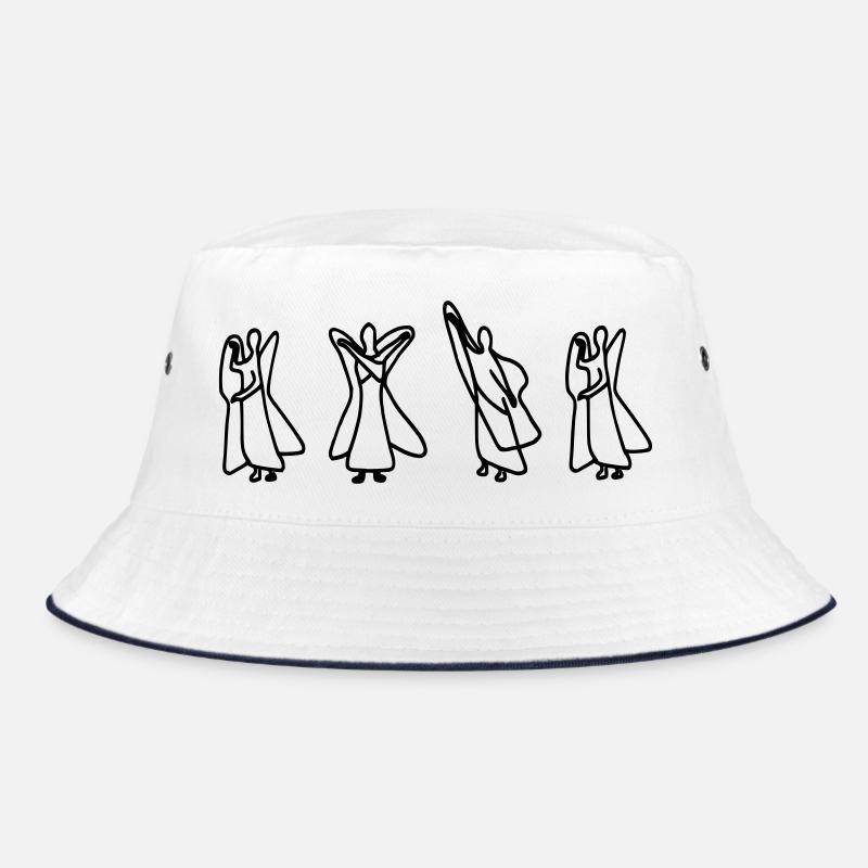 Waldorf Buchstaben "NEIN" - Bucket Hat - Weiß/Navy
