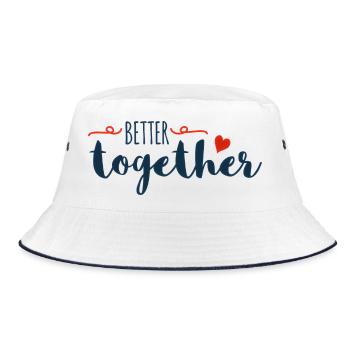 Better Together Drehbuch-Herz - Bucket Hat - Weiß/Navy - Vorne